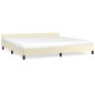 vidaXL Estructura de cama con cabecero cuero sintético crema 200x200cm vidaXL Estructura de cama con cabecero cuero sintético crema 200x200cm