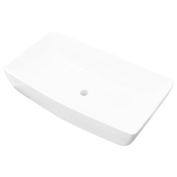 vidaXL Lavabo lujoso rectangular ceráminca blanco 71x39 cm