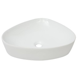 vidaXL Lavabo triangular de cerámica blanco 50,5x41x12 cm