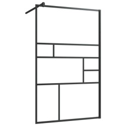vidaXL Mampara ducha accesible vidrio ESG transparente negro 100x195cm