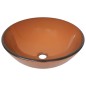 vidaXL Lavabo grifo tapón pulsador cristal templado marrón vidaXL Lavabo grifo tapón pulsador cristal templado marrón