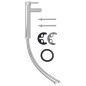 vidaXL Lavabo con grifo y tapón pulsador cristal templado dorado