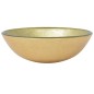 vidaXL Lavabo con grifo y tapón pulsador cristal templado dorado