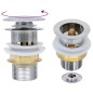 vidaXL Lavabo con grifo y tapón pulsador cristal templado dorado