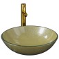 vidaXL Lavabo grifo tapón pulsador cristal templado esmerilado dorado vidaXL Lavabo grifo tapón pulsador cristal templado esmerilado dorado
