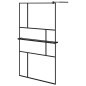 vidaXL Mampara ducha con estante vidrio ESG y aluminio negro 115x195cm vidaXL Mampara ducha con estante vidrio ESG y aluminio negro 115x195cm