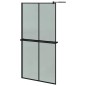 vidaXL Mampara ducha con estante vidrio ESG y aluminio negro 100x195cm vidaXL Mampara ducha con estante vidrio ESG y aluminio negro 100x195cm