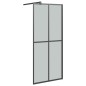 vidaXL Mampara ducha con estante vidrio ESG y aluminio negro 100x195cm vidaXL Mampara ducha con estante vidrio ESG y aluminio negro 100x195cm