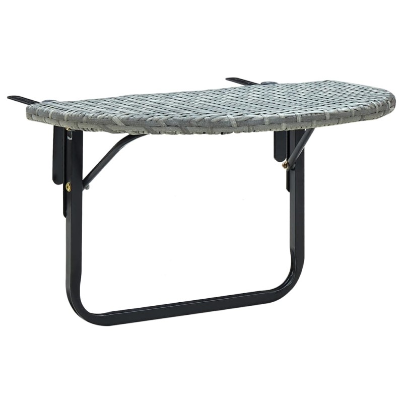 vidaXL Mesa de jardín de ratán sintético gris 60x60x40 cm vidaXL Mesa de jardín de ratán sintético gris 60x60x40 cm