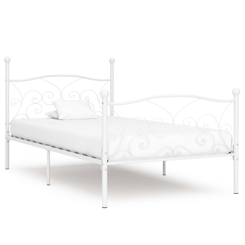 vidaXL Estructura de cama con somier metal blanco 100x200 cm vidaXL Estructura de cama con somier metal blanco 100x200 cm