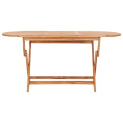 vidaXL Mesa plegable de jardín madera maciza de teca 160x80x75 cm 