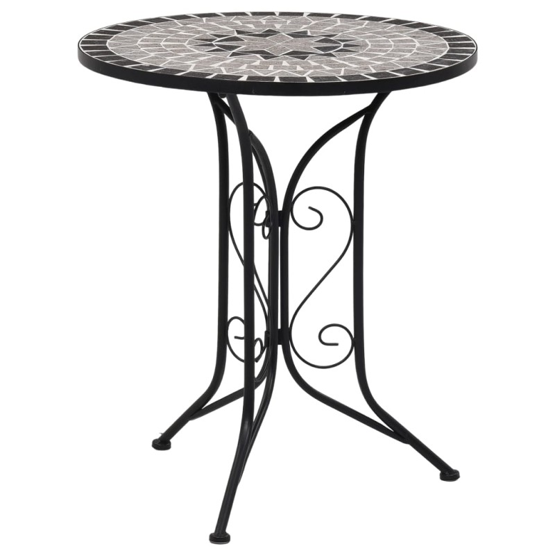 vidaXL Mesa bistro de mosaico cerámica gris 61 cm vidaXL Mesa bistro de mosaico cerámica gris 61 cm