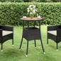 vidaXL Mesa de jardín madera acacia y ratán sintético negro Ø60x75 cm vidaXL Mesa de jardín madera acacia y ratán sintético negro Ø60x75 cm
