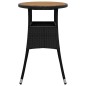 vidaXL Mesa de jardín madera acacia y ratán sintético negro Ø60x75 cm vidaXL Mesa de jardín madera acacia y ratán sintético negro Ø60x75 cm