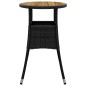 vidaXL Mesa de jardín madera acacia y ratán sintético negro Ø60x75 cm vidaXL Mesa de jardín madera acacia y ratán sintético negro Ø60x75 cm