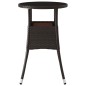 vidaXL Mesa de jardín vidrio templado ratán sintético marrón Ø60x75 cm vidaXL Mesa de jardín vidrio templado ratán sintético marrón Ø60x75 cm