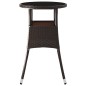 vidaXL Mesa de jardín vidrio templado ratán sintético marrón Ø60x75 cm vidaXL Mesa de jardín vidrio templado ratán sintético marrón Ø60x75 cm