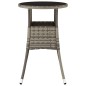 vidaXL Mesa de jardín vidrio templado y ratán sintético gris Ø60x75 cm vidaXL Mesa de jardín vidrio templado y ratán sintético gris Ø60x75 cm