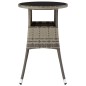 vidaXL Mesa de jardín vidrio templado y ratán sintético gris Ø60x75 cm vidaXL Mesa de jardín vidrio templado y ratán sintético gris Ø60x75 cm