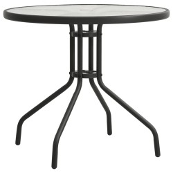 vidaXL Mesa de jardín bistró de acero gris antracita Ø80x71 cm
