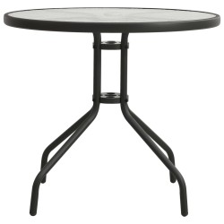 vidaXL Mesa de jardín bistró de acero gris antracita Ø80x71 cm