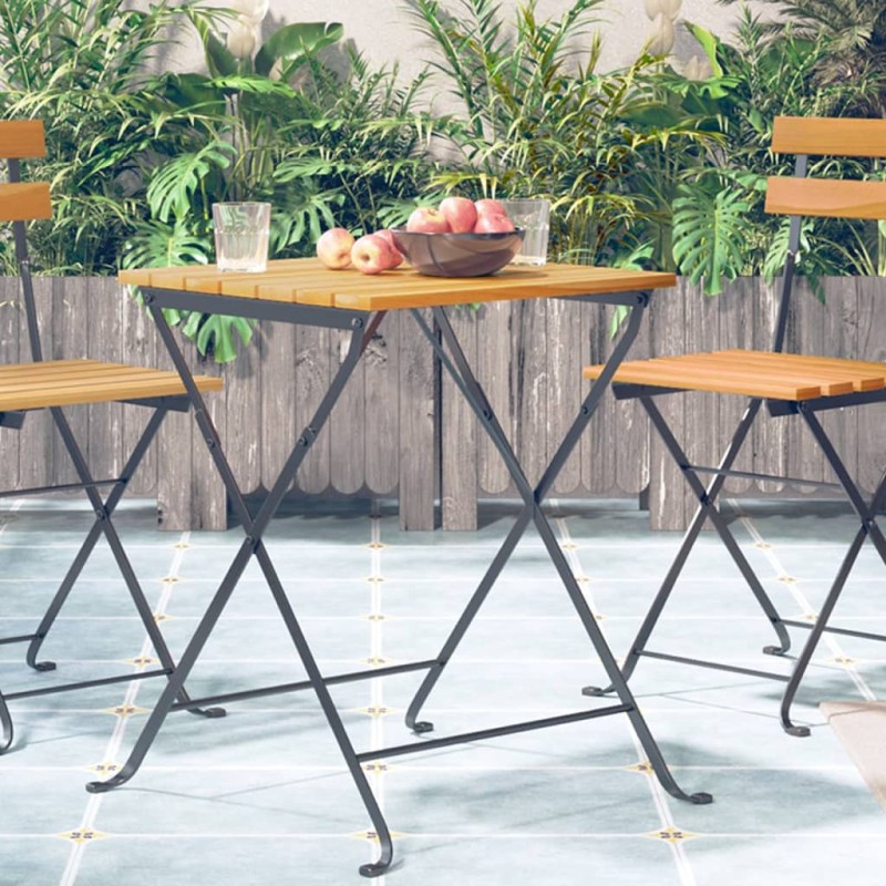 vidaXL Mesa bistró de terraza madera maciza de acacia 55x54x71 cm