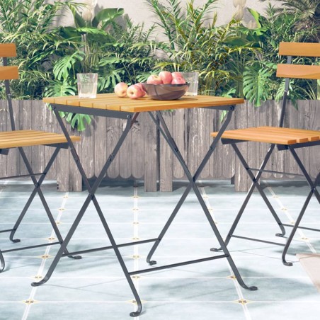 vidaXL Mesa bistró de terraza madera maciza de acacia 55x54x71 cm