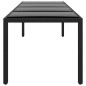 vidaXL Mesa jardín vidrio templado ratán sintético negro 250x100x75 cm