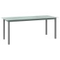 vidaXL Mesa de jardín de aluminio y vidrio gris claro 190x90x74 cm vidaXL Mesa de jardín de aluminio y vidrio gris claro 190x90x74 cm