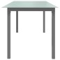 vidaXL Mesa de jardín de aluminio y vidrio gris claro 190x90x74 cm vidaXL Mesa de jardín de aluminio y vidrio gris claro 190x90x74 cm