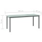 vidaXL Mesa de jardín de aluminio y vidrio gris claro 190x90x74 cm vidaXL Mesa de jardín de aluminio y vidrio gris claro 190x90x74 cm
