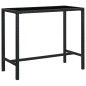 vidaXL Mesa alta de jardín ratán sintético y vidrio negro 130x60x110cm vidaXL Mesa alta de jardín ratán sintético y vidrio negro 130x60x110cm