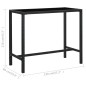 vidaXL Mesa alta de jardín ratán sintético y vidrio negro 130x60x110cm vidaXL Mesa alta de jardín ratán sintético y vidrio negro 130x60x110cm