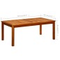 vidaXL Mesa de centro de jardín madera maciza de acacia 110x60x45 cm 