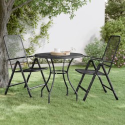 vidaXL Mesa de jardín malla metálica expandida antracita Ø80x72 cm