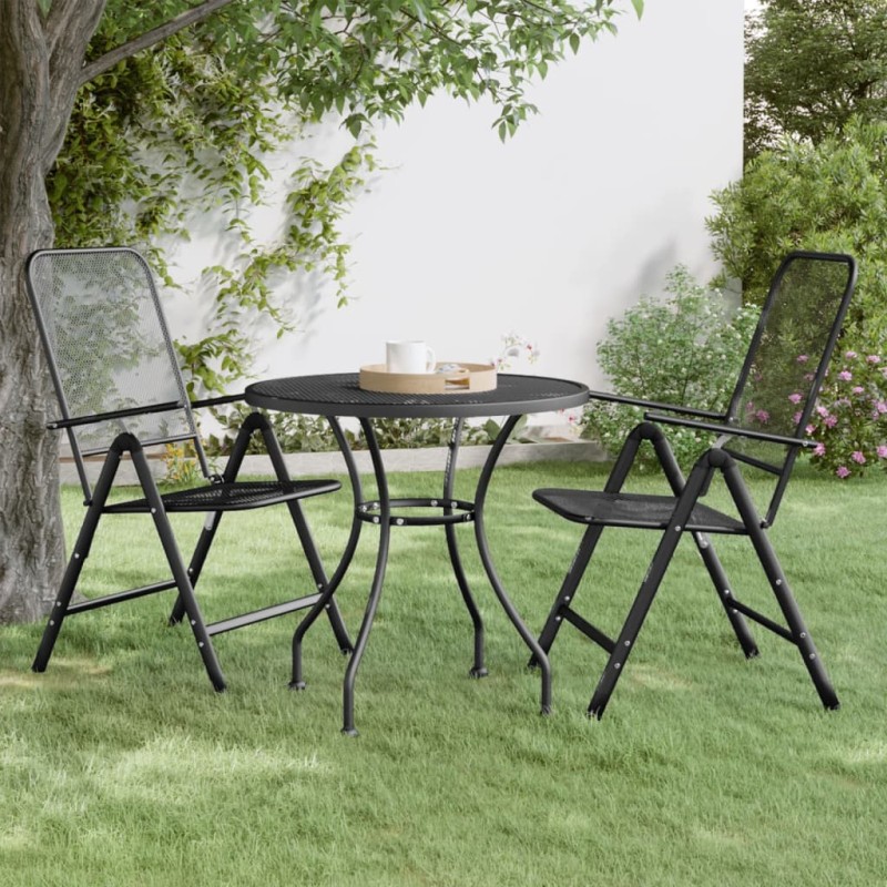 vidaXL Mesa de jardín malla metálica expandida antracita Ø80x72 cm vidaXL Mesa de jardín malla metálica expandida antracita Ø80x72 cm