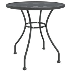 vidaXL Mesa de jardín malla metálica expandida antracita Ø80x72 cm