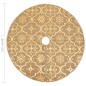 vidaXL Falda del árbol de Navidad lujo y calcetín tela amarillo 122cm vidaXL Falda del árbol de Navidad lujo y calcetín tela amarillo 122cm