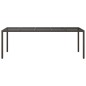 vidaXL Mesa de jardín de vidrio templado ratán PE marrón 250x100x75 cm vidaXL Mesa de jardín de vidrio templado ratán PE marrón 250x100x75 cm