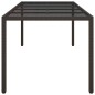 vidaXL Mesa de jardín de vidrio templado ratán PE marrón 250x100x75 cm vidaXL Mesa de jardín de vidrio templado ratán PE marrón 250x100x75 cm