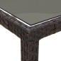 vidaXL Mesa de jardín de vidrio templado ratán PE marrón 250x100x75 cm vidaXL Mesa de jardín de vidrio templado ratán PE marrón 250x100x75 cm