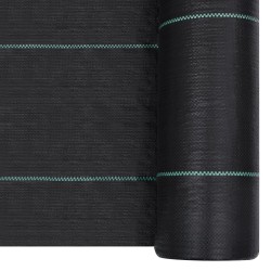 vidaXL Estera de control de malezas y raíces PP negro 2x25 m