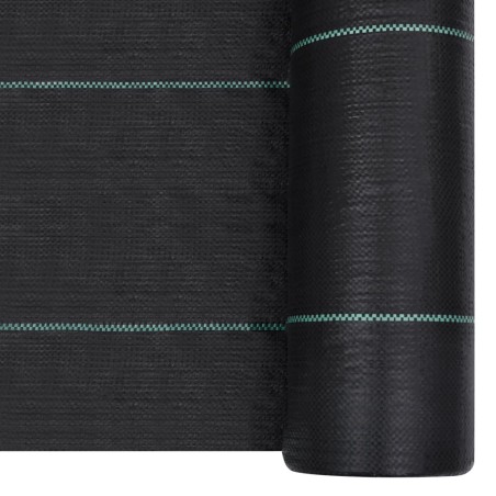 vidaXL Estera de control de malezas y raíces PP negro 2x25 m