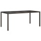 vidaXL Mesa jardín vidrio templado ratán sintético marrón 190x90x75 cm vidaXL Mesa jardín vidrio templado ratán sintético marrón 190x90x75 cm
