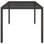 vidaXL Mesa jardín vidrio templado ratán sintético marrón 190x90x75 cm vidaXL Mesa jardín vidrio templado ratán sintético marrón 190x90x75 cm