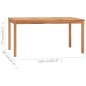 vidaXL Mesa de comedor de jardín madera maciza de teca 160x80x77 cm vidaXL Mesa de comedor de jardín madera maciza de teca 160x80x77 cm