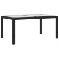 vidaXL Mesa jardín vidrio templado ratán sintético 150x90x75 cm negro vidaXL Mesa jardín vidrio templado ratán sintético 150x90x75 cm negro