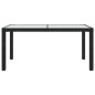 vidaXL Mesa jardín vidrio templado ratán sintético 150x90x75 cm negro vidaXL Mesa jardín vidrio templado ratán sintético 150x90x75 cm negro
