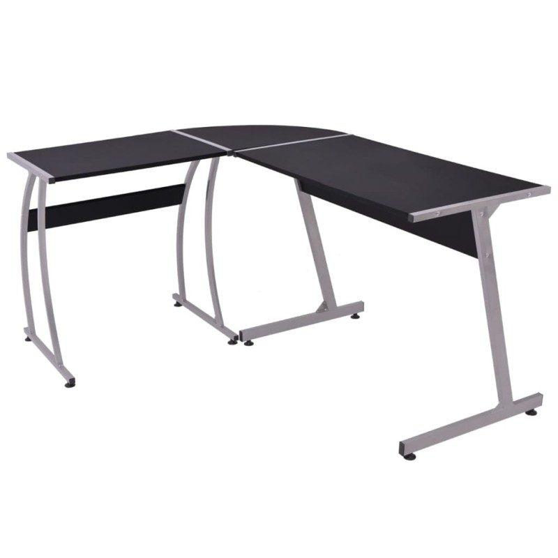 vidaXL Escritorio de esquina en forma de L negro vidaXL Escritorio de esquina en forma de L negro