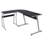 vidaXL Escritorio de esquina en forma de L negro vidaXL Escritorio de esquina en forma de L negro